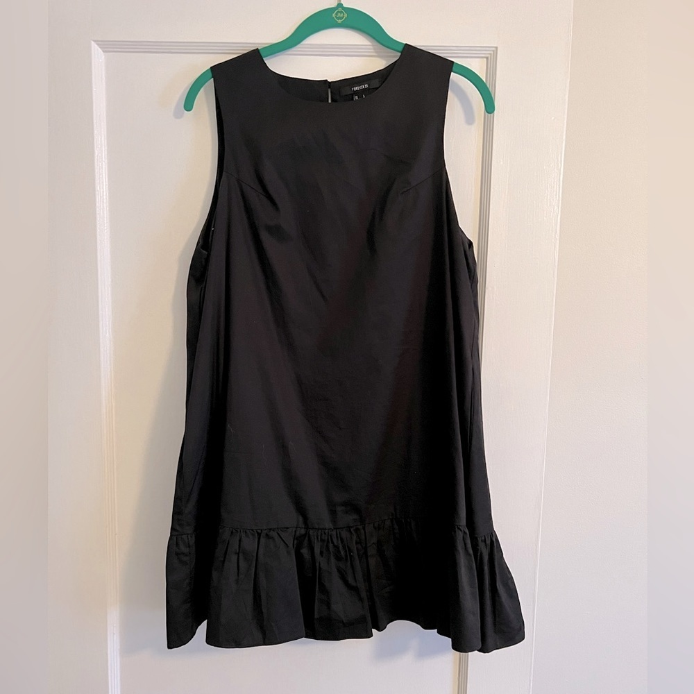 Forever 21 black drop waist peplum mini dress